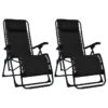 Chaises Pliables De Terrasse 2 Pcs Noir Textilène