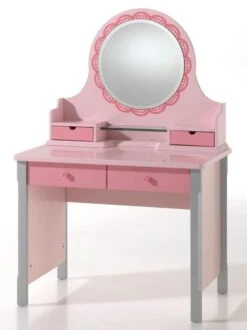 Coiffeuse Gris Et Rose Girly