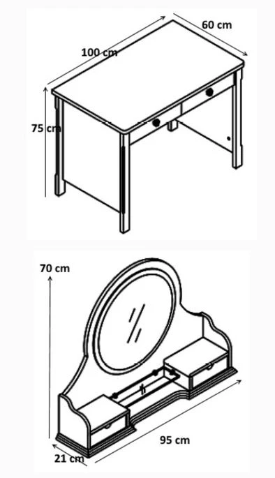 Coiffeuse Gris Et Rose Girly 4 Coiffeuse Gris Et Rose Girly – Image 2