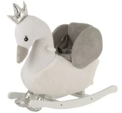 Cygne à Bascule Peluche Blanc Et Gris Calio