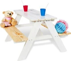 Pinolino Ensemble Pic Nique Enfant épicéa Massif Lasuré Blanc Et Bois Clair Nicki Für 4