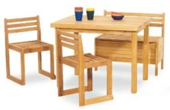 Pinolino Ensemble Table Et Chaises Enfant 4 Pièces Hêtre Massif Clair Huilé Peter