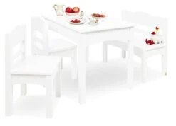 Pinolino Ensemble Table Et Chaises Enfant 4 Pièces Pin Massif Blanc Martha