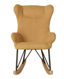 Fauteuil à Bascule Enfant Tissu Jaune Luxare