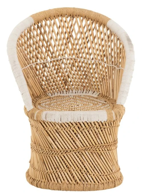 Fauteuil Avec Dossier En Bambou Naturel Blanc Zephir L 66.5 Cm 4 Fauteuil Avec Dossier En Bambou Naturel Blanc Zephir L 66.5 Cm – Image 2