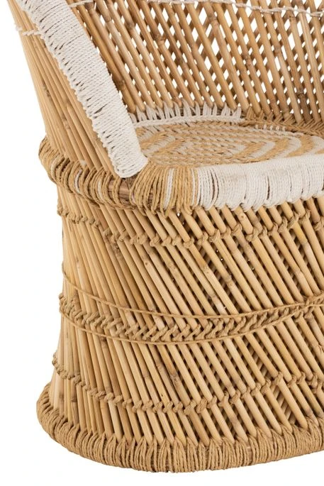 Fauteuil Avec Dossier En Bambou Naturel Blanc Zephir L 66.5 Cm 7 Fauteuil Avec Dossier En Bambou Naturel Blanc Zephir L 66.5 Cm – Image 5