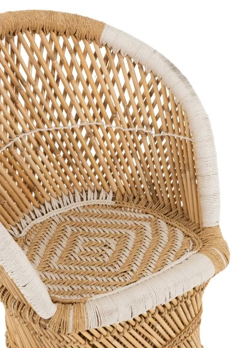 Fauteuil Avec Dossier En Bambou Naturel Blanc Zephir L 66.5 Cm 8 Fauteuil Avec Dossier En Bambou Naturel Blanc Zephir L 66.5 Cm – Image 6