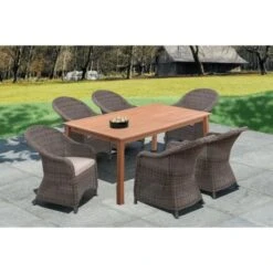 Fauteuil De Jardin En Acier Et Résine Tressée - Assise Avec Coussin - 71 X 60 X H.88 Cm - Couleur Rotin Et Coussins Ecru -Pino Soldes Boutique fauteuil de jardin en acier et resine tressee assise avec coussin 71 x 60 x h 88 cm couleur rotin et coussins ecru 3612408314428 728775