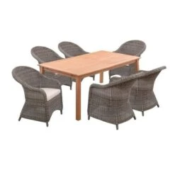 Fauteuil De Jardin En Acier Et Résine Tressée - Assise Avec Coussin - 71 X 60 X H.88 Cm - Couleur Rotin Et Coussins Ecru -Pino Soldes Boutique fauteuil de jardin en acier et resine tressee assise avec coussin 71 x 60 x h 88 cm couleur rotin et coussins ecru 3612408314428 728776