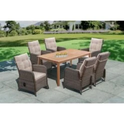 Fauteuil De Jardin Inclinable En Acier Et Résine Tressée - Assise Et Dossier Avec Coussins - 72,5 X 60,5 X H.95,5 Cm - Couleur Roti -Pino Soldes Boutique fauteuil de jardin inclinable en acier et resine tressee assise et dossier avec coussins 72 5 x 60 5 x h 95 5 cm couleur roti 3612408314442 728784