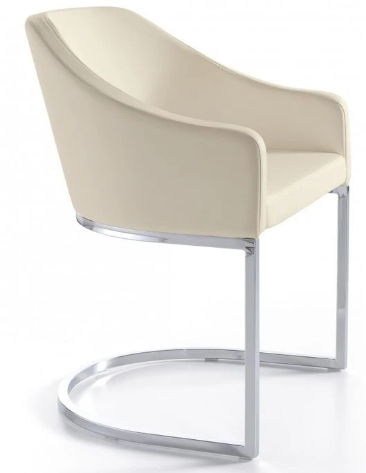 Fauteuil Design Simili Cuir Et Pieds Acier Inoxydable Arka - Lot De 2 3 Fauteuil Design Simili Cuir Et Pieds Acier Inoxydable Arka - Lot De 2