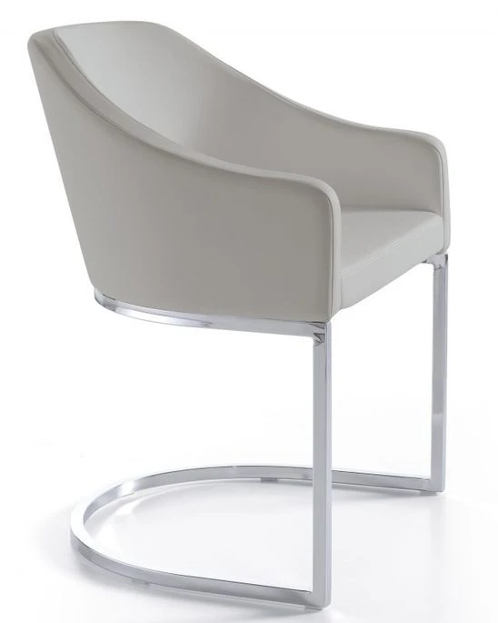 Fauteuil Design Simili Cuir Et Pieds Acier Inoxydable Arka - Lot De 2 7 Fauteuil Design Simili Cuir Et Pieds Acier Inoxydable Arka - Lot De 2 – Image 5