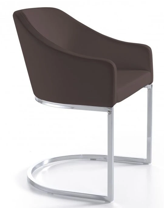 Fauteuil Design Simili Cuir Et Pieds Acier Inoxydable Arka - Lot De 2 8 Fauteuil Design Simili Cuir Et Pieds Acier Inoxydable Arka - Lot De 2 – Image 6