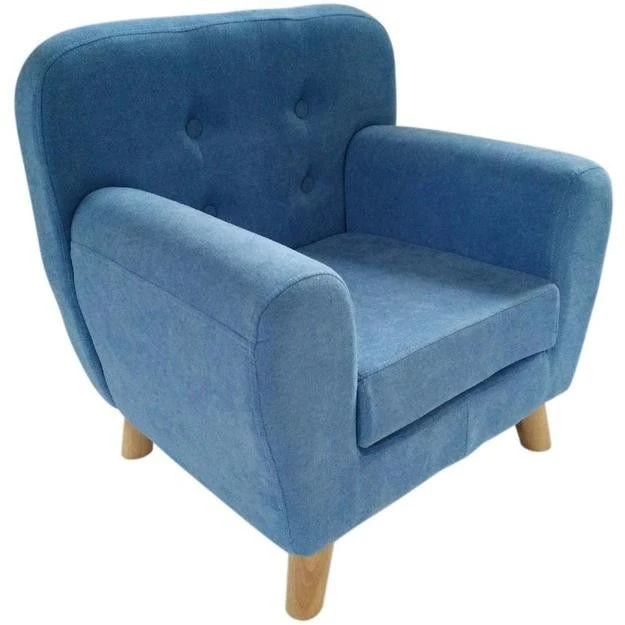 Fauteuil Enfant Tissu Bleu Et Pieds Bois Massif Clair Nitty 4 Fauteuil Enfant Tissu Bleu Et Pieds Bois Massif Clair Nitty – Image 2