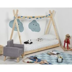 Fauteuil Enfant Tissu Gris Et Pieds Bois Clair Kessy -Pino Soldes Boutique fauteuil enfant tissu gris et pieds bois clair charlitte 3248115116187 532454