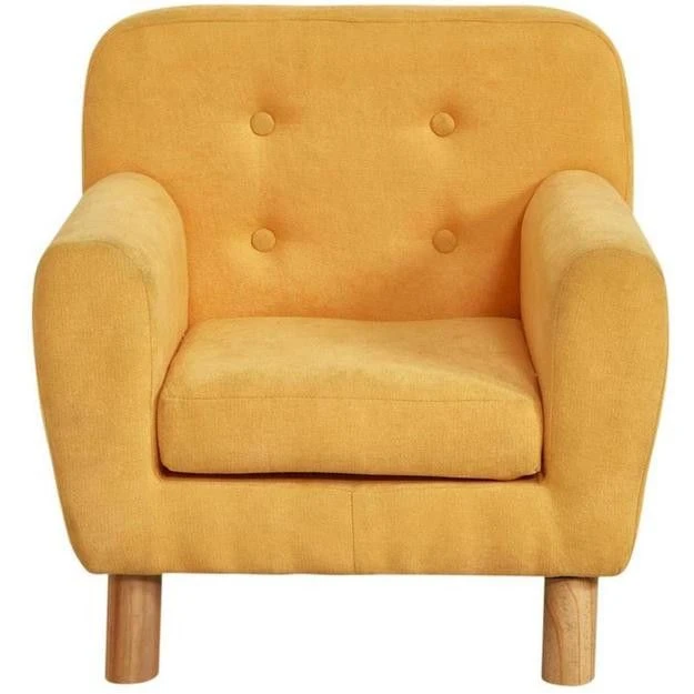 Fauteuil Enfant Tissu Jaune Et Pieds Bois Massif Clair Nitty 4 Fauteuil Enfant Tissu Jaune Et Pieds Bois Massif Clair Nitty – Image 2