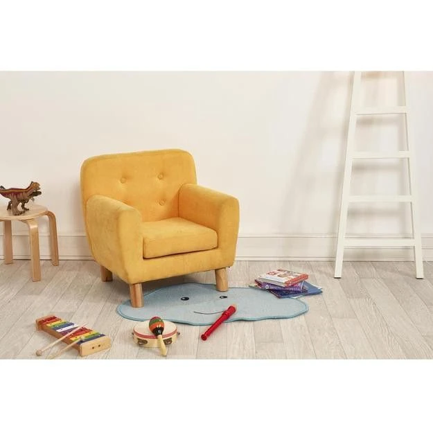 Fauteuil Enfant Tissu Jaune Et Pieds Bois Massif Clair Nitty 8 Fauteuil Enfant Tissu Jaune Et Pieds Bois Massif Clair Nitty – Image 6