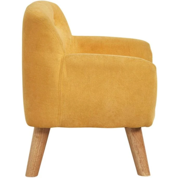 Fauteuil Enfant Tissu Jaune Et Pieds Bois Massif Clair Kansa 5 Fauteuil Enfant Tissu Jaune Et Pieds Bois Massif Clair Kansa – Image 3