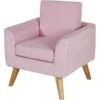 Fauteuil Enfant Tissu Rose Et Pieds Bois Clair Kessy -Pino Soldes Boutique fauteuil enfant tissu rose et pieds bois clair jimi 3248115116354 532456
