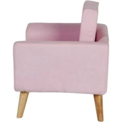 Fauteuil Enfant Tissu Rose Et Pieds Bois Clair Kessy -Pino Soldes Boutique fauteuil enfant tissu rose et pieds bois clair jimi 3248115116354 532458