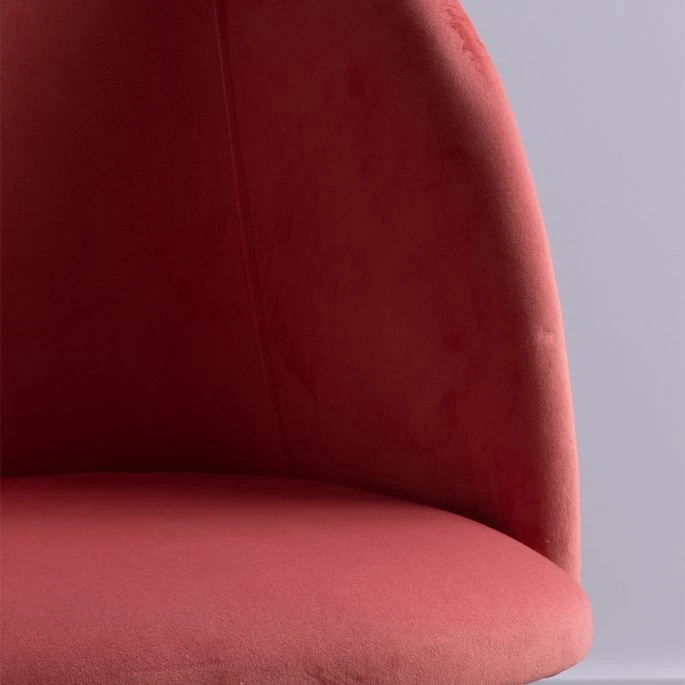 Fauteuil Velours Corail Et Pieds Métal Imitation Bois Vida 4 Fauteuil Velours Corail Et Pieds Métal Imitation Bois Vida – Image 2