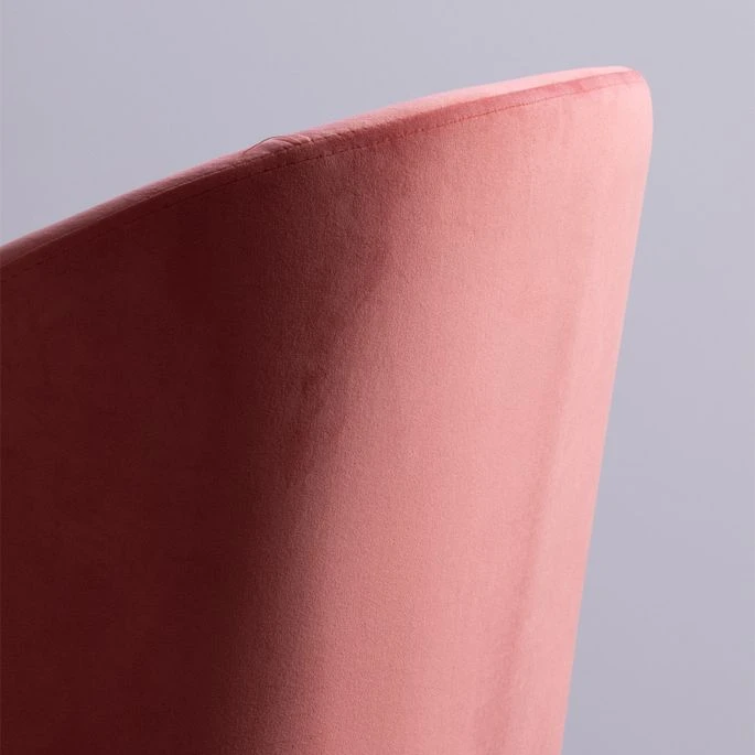 Fauteuil Velours Corail Et Pieds Métal Imitation Bois Vida 5 Fauteuil Velours Corail Et Pieds Métal Imitation Bois Vida – Image 3