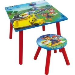Fun House Pat Patrouille Table Carree + Tabouret Pour Enfant