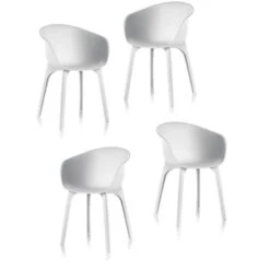 IDEA Lot De 4 Chaises De Jardin - Diva - Blanche