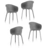 IDEA Lot De 4 Chaises De Jardin - Diva - Grise