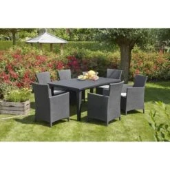 IOWA Fauteuil De Jardin Aspect Rotin Tressé Gris -Pino Soldes Boutique iowa fauteuil de jardin aspect rotin tresse gris 8711245129532 566364