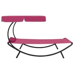 Lit De Repos D'extérieur Avec Auvent Et Oreiller Rose -Pino Soldes Boutique lit de repos d exterieur avec auvent et oreiller rose 3666722354509 944147