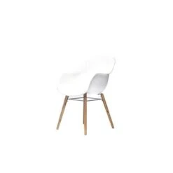 Lot De 2 Fauteuils - Polypropylene Et Bois Acacia - Blanc -Pino Soldes Boutique lot de 2 fauteuils polypropylene et bois acacia blanc 3533413000659 429841