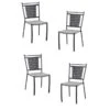 Lot De 4 Chaises A Manger De Jardin - Style Zellige - Acier Thermolaqué + Textilene - 50 X 59 X 91 Cm