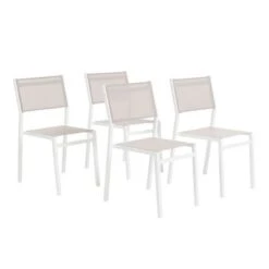 Lot De 4 Chaises Alu Textilene