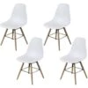 Lot De 4 Chaises Blanc Pieds Bois - L 47 X P 52 X H 83 Cm - OLAF 1 Lot De 4 Chaises Blanc Pieds Bois - L 47 X P 52 X H 83 Cm - OLAF -Pino Soldes Boutique lot de 4 chaises blanc pieds bois l 47 x p 52 x h 83 cm olaf 3612408734790 1128119