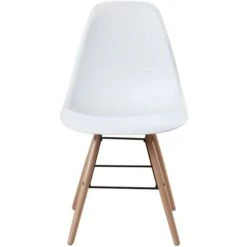 Lot De 4 Chaises Blanc Pieds Bois - L 47 X P 52 X H 83 Cm - OLAF -Pino Soldes Boutique lot de 4 chaises blanc pieds bois l 47 x p 52 x h 83 cm olaf 3612408734790 1128121