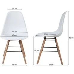 Lot De 4 Chaises Blanc Pieds Bois - L 47 X P 52 X H 83 Cm - OLAF -Pino Soldes Boutique lot de 4 chaises blanc pieds bois l 47 x p 52 x h 83 cm olaf 3612408734790 1128122