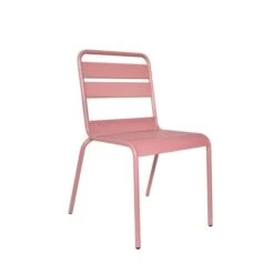 Lot De 4 Chaises De Jardin - Acier - Rose -Pino Soldes Boutique lot de 4 chaises de jardin acier rose 3619999332947 1321850