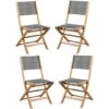 Lot De 4 Chaises De Jardin En Bois D'acacia FSC Et Assise Textilene - 50 X 57 X 90 Cm - Gris -Pino Soldes Boutique lot de 4 chaises de jardin en bois d acacia fsc et assise textilene 50 x 57 x 90 cm gris 3612408316217 781017
