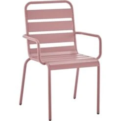 Lot De 4 Fauteuils De Jardin - Acier - Rose -Pino Soldes Boutique lot de 4 fauteuils de jardin acier rose 3619999333012 1380077