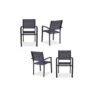 Lot De 4 Fauteuils De Jardin En Aluminium Assise Textilene - 57 X 56 X 87 Cm - Gris -Pino Soldes Boutique lot de 4 fauteuils de jardin en aluminium assise textilene 57 x 56 x 87 cm gris 3612408313933 597544