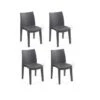 Lots De 4 Chaises LADY Empilable, Aspect Résine Tressée