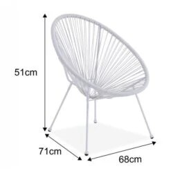 MANA Fauteuil Design En Forme D'oeuf - Cordage En Plastique Blanc -Pino Soldes Boutique mana fauteuil design en forme d oeuf cordage en plastique blanc 3612408086721 429851