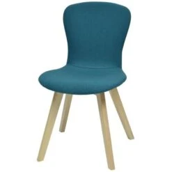 MILANO Lot De 2 Chaises De Salle A Manger En Bois Hévéa Massif - Revetement Tissu Bleu - Style Contemporain - L48 X P57 Cm -Pino Soldes Boutique milano lot de 2 chaises de salle a manger en bois hevea massif revetement tissu bleu style contemporain l48 x p57 cm 3428156000977 508992