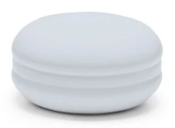 Pouf Rond Laqué Bleu Gris Macaron