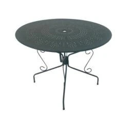 Table De Jardin Romantique En Fer Forgé Avec Trou Central Pour Parasol - 95 Cm - Vert/Gris -Pino Soldes Boutique table de jardin romantique en fer forge avec trou central pour parasol 95 cm vert gris 8412045098546 438558