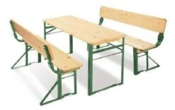 Pinolino Table Et Bancs Enfant Pin Massif Clair Et Métal Vert Sepp&Lehne