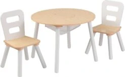 Table Ronde 2 Chaises Blanc Et Naturel Kidkraft 27027