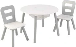 Table Ronde Et 2 Chaises Blanc Et Gris Kidkraft 26166