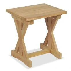Tabouret De Jardin Teck Massif Clair Ketia - Lot De 2